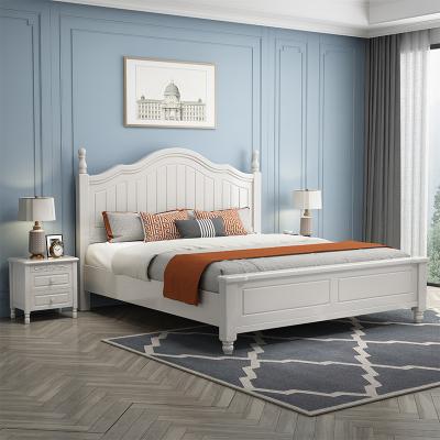 Solid wood double bed