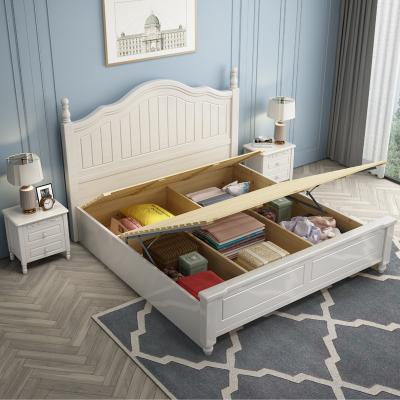 Solid wood double bed