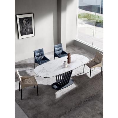 Combination of rock plate dining table and chair