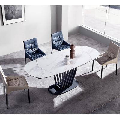 Combination of rock plate dining table and chair