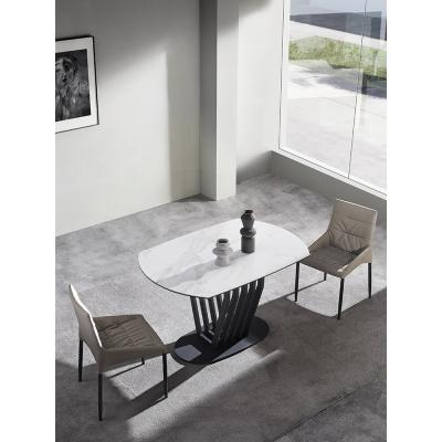 Combination of rock plate dining table and chair