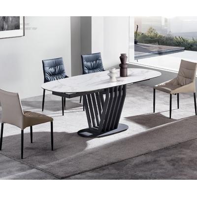 Combination of rock plate dining table and chair