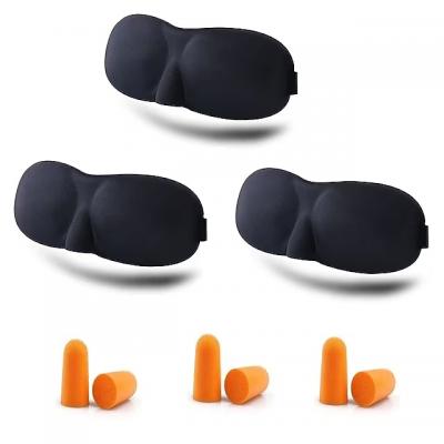 3 Set EyeShade Sleeping Eye Mask Cover Eyepatch Blindfolds Eyeshade Health Sleep Shield Light Goggles Earplugs