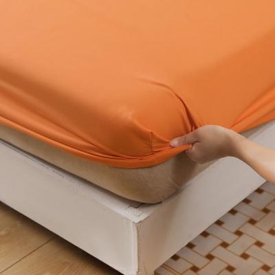 Pocket Polyester Bed Cover Solid Color Fitted Sheet Wrinkle and Fade Resistant Twin/Full/Queen